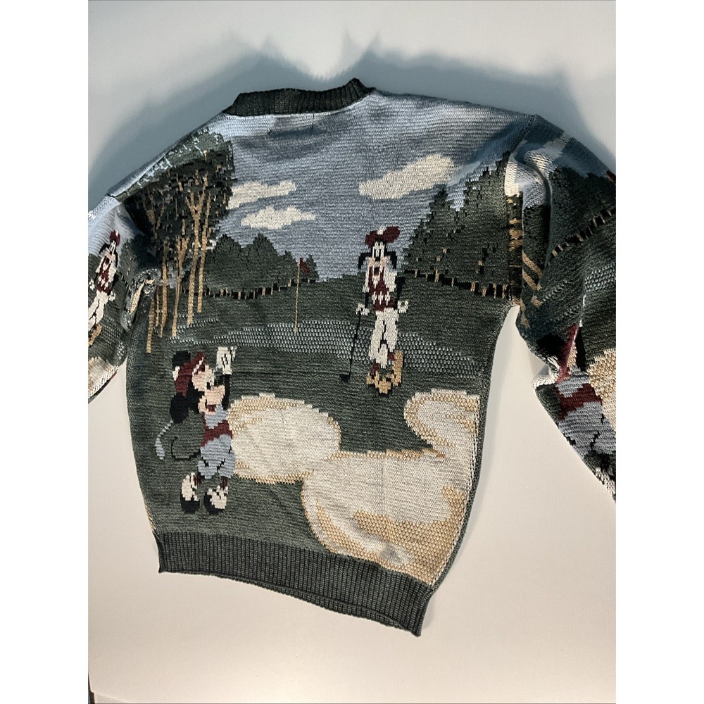 Crossings Disney Mickey Goofie Golf Sweater Knit Pullover Mens Large - Picture 6 of 7